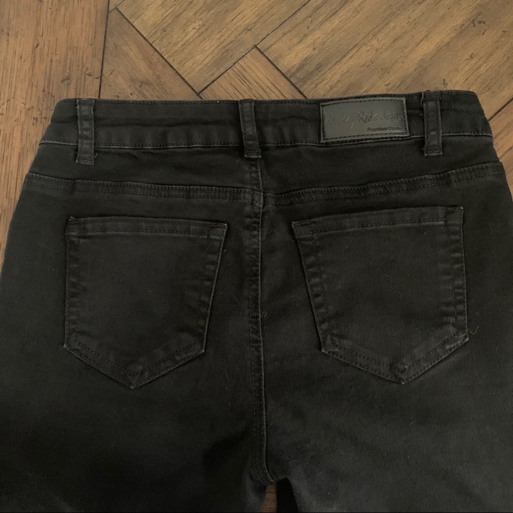 Monkey Ride Black Skinny Ripped Knee Jeans - Picture 7 of 10